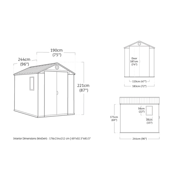 Keter 6’x8′ Darwin Heavy Duty Plastic Garden Shed – Green-oakleysgardenmachine- Free shipping