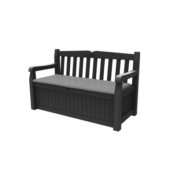 Keter Eden 265L Plastic Storage Bench – Dark Grey-oakleysgardenmachine- Free shipping