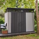 Keter 9’x 7′ Artisan Heavy Duty Plastic Pent Shed – Grey-oakleysgardenmachine- Free shipping