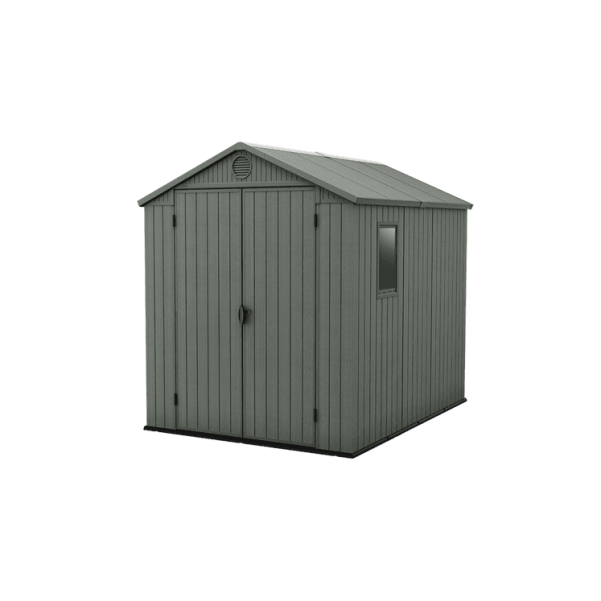 Keter 6’x8′ Darwin Heavy Duty Plastic Garden Shed – Green-oakleysgardenmachine- Free shipping