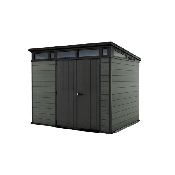 Keter 9’x 7′ Cortina Heavy Duty Plastic Pent Shed – Dark Green