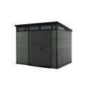Keter 9’x 7′ Cortina Heavy Duty Plastic Pent Shed – Green-oakleysgardenmachine- Free shipping